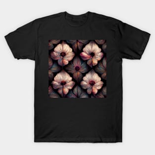 dark flower oil painting repeating pattern T-Shirt